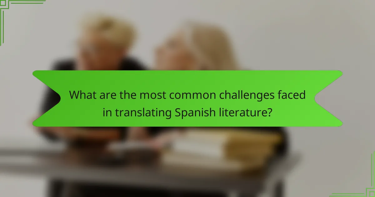 What are the most common challenges faced in translating Spanish literature?