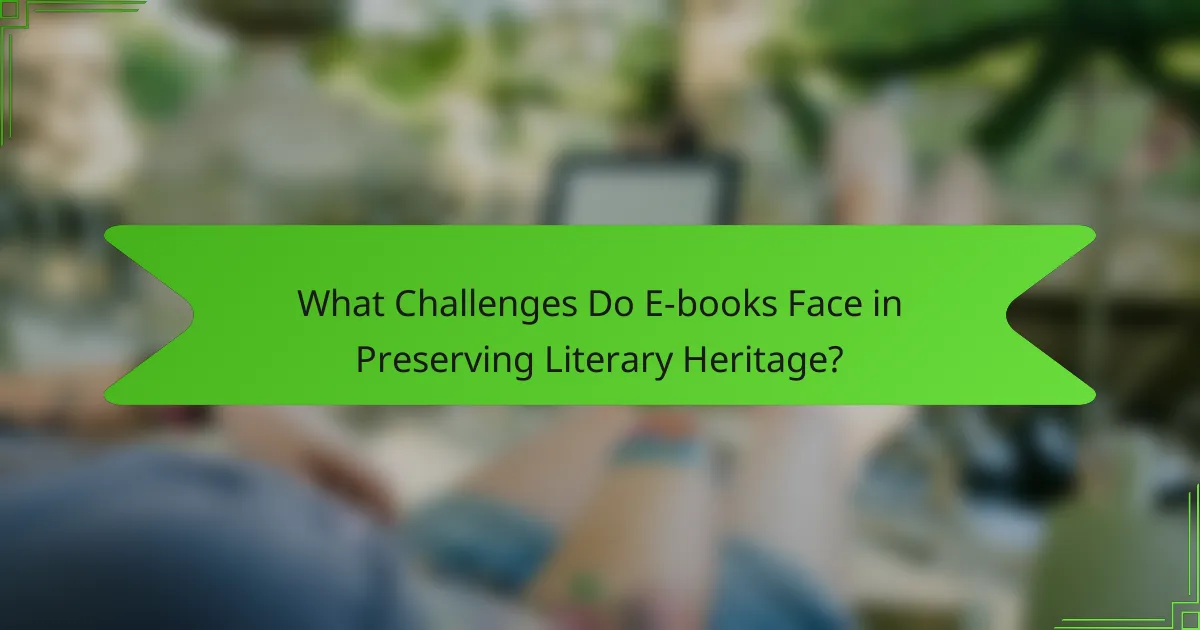 What Challenges Do E-books Face in Preserving Literary Heritage?