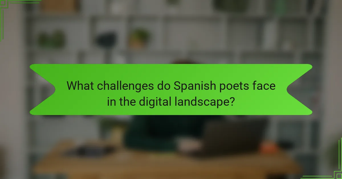 What challenges do Spanish poets face in the digital landscape?