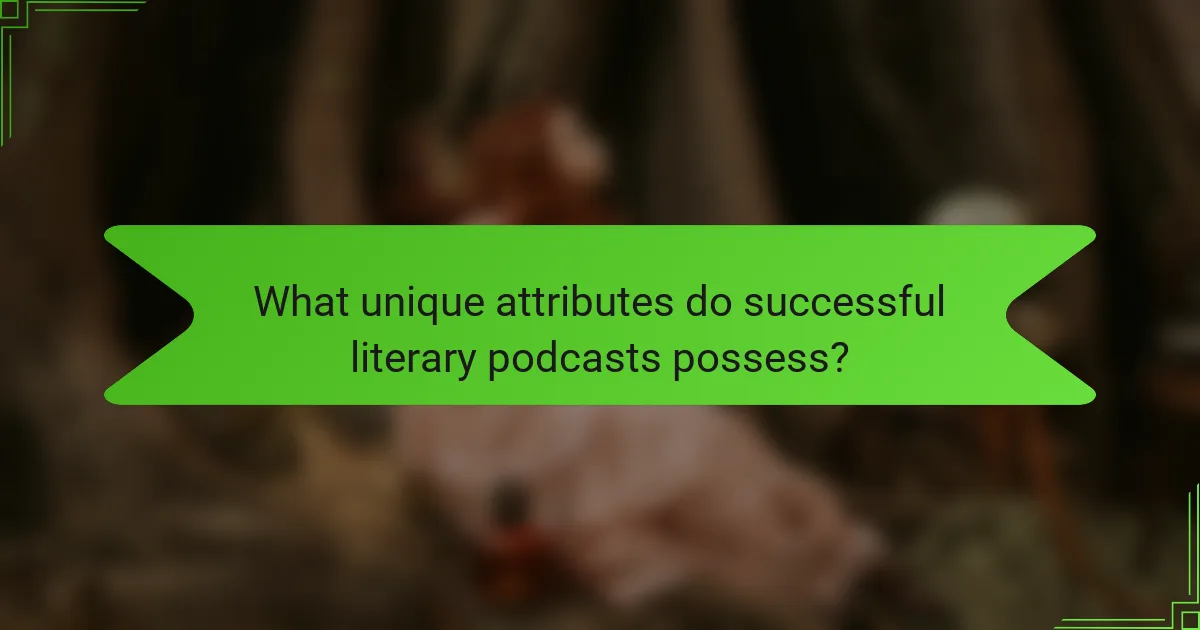 What unique attributes do successful literary podcasts possess?