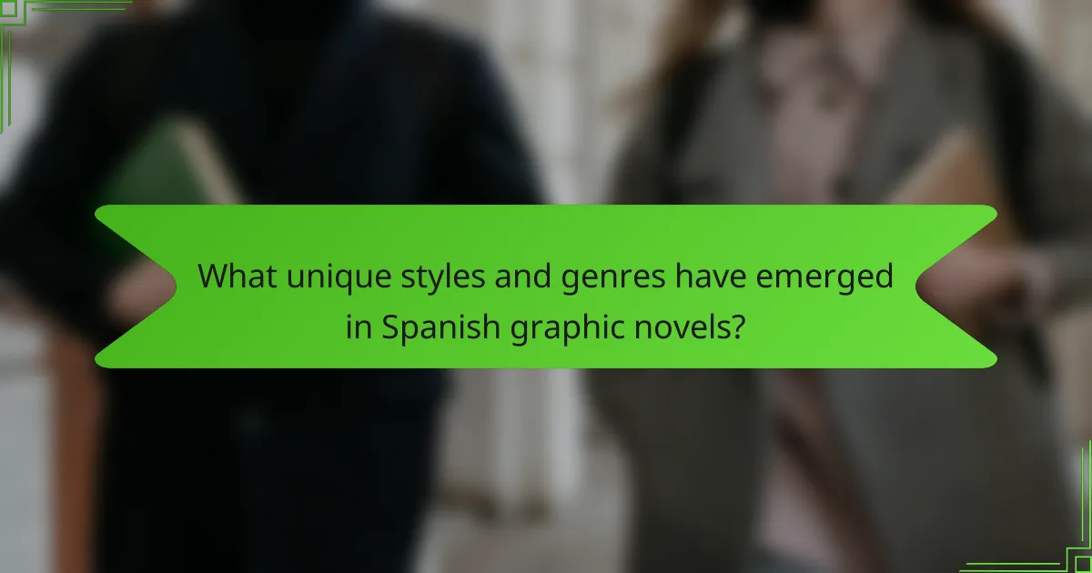 What unique styles and genres have emerged in Spanish graphic novels?